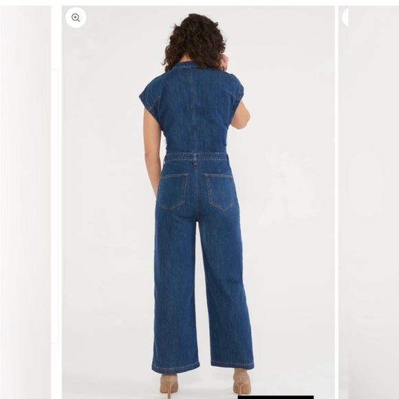 Etica Celestine Wide Leg Denim Jumpsuit in a Dark Wash Size L - Picture 4 of 11